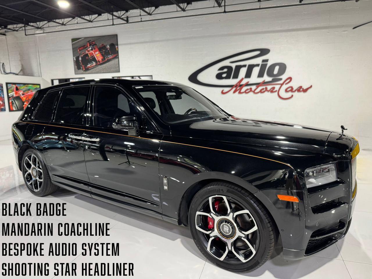 2021 Rolls-Royce Cullinan BLACK BADGE Mandarin coachline, shooting star headliner, Bespoke Audio system AND MUCH MORE!!