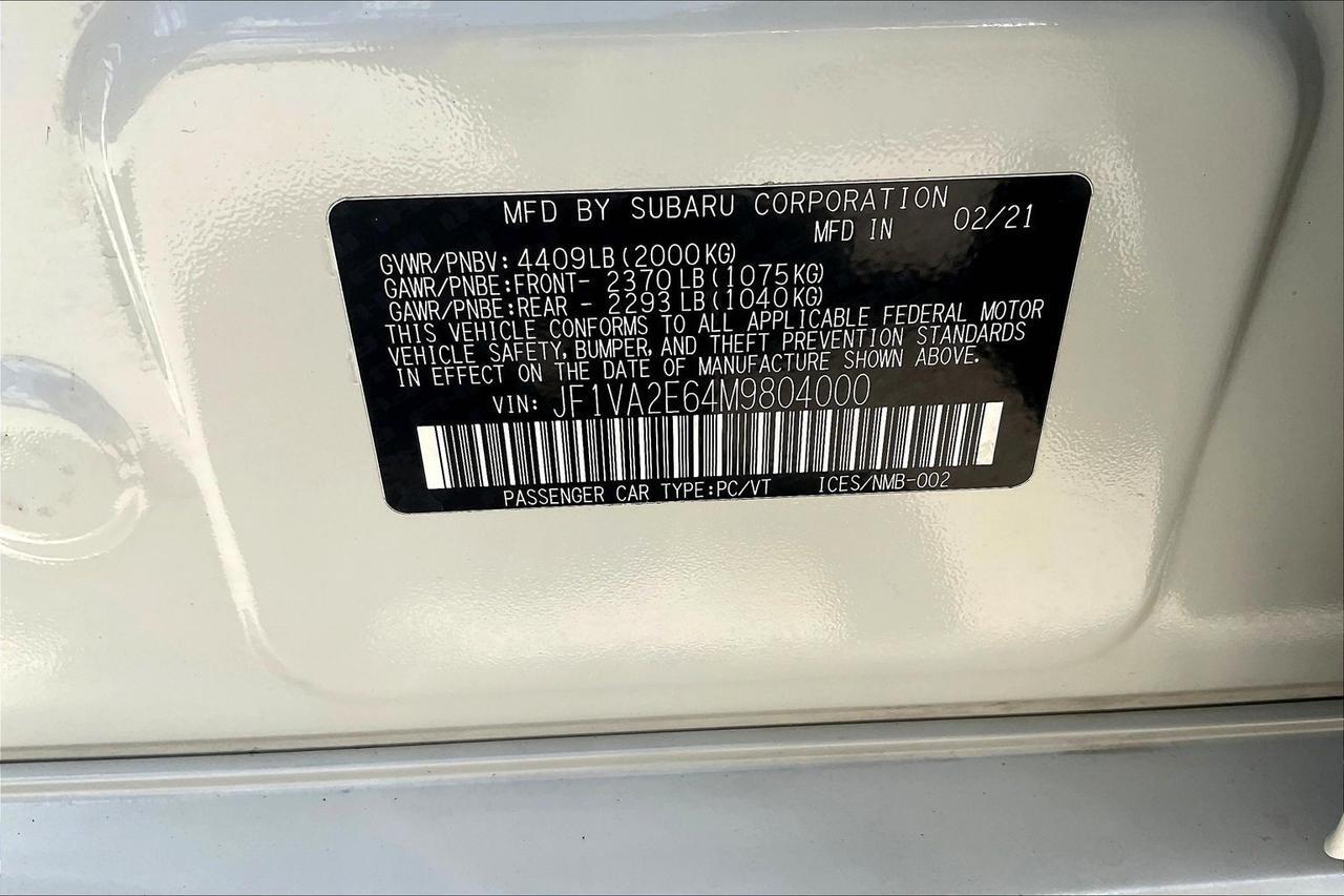 2021 SUBARU WRX STI WHITE at Delta Auto Alliance