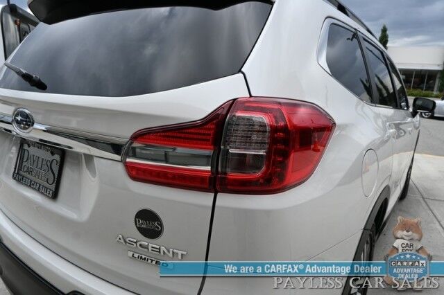 2021 Subaru Ascent Limited / AWD / Auto Start / Eye Sight Pkg / Heated Leather Seats & Steering / NAV / Sunroof / Harman Kardon Speakers / Adaptive Cruise / Lane Departure / Rear Captain Chairs / 3rd Row / Seats 6 / Tow Pkg / 1-Owner Anchorage AK