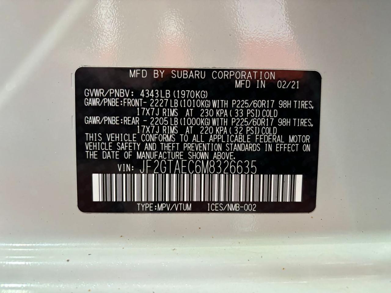 2021 Subaru Crosstrek Premium Franklin OH