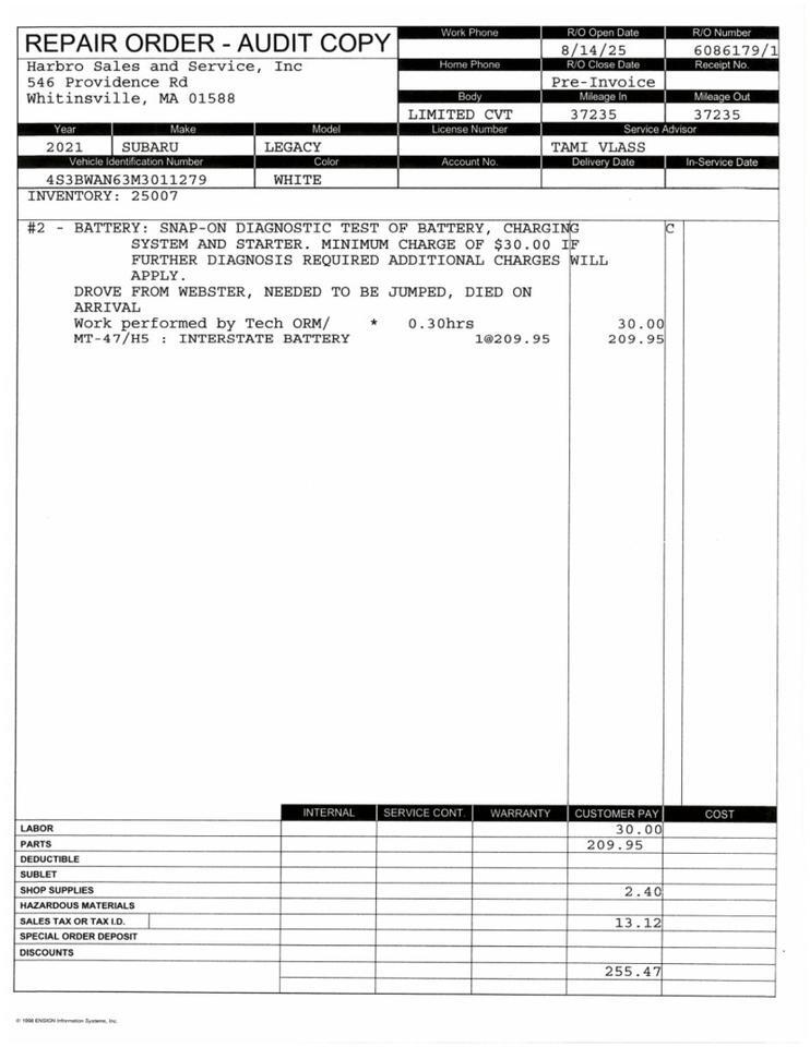2021 Subaru Legacy Limited - 1 PRIVATE OWNER - FULLY LOADED Whitinsville MA