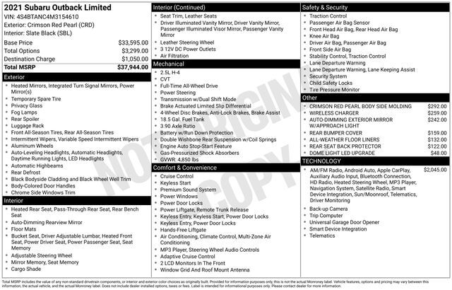 2021 Subaru Outback Limited Raleigh NC