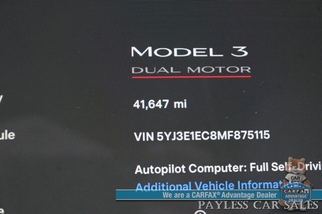 2021 Tesla Model 3 Performance / AWD / 450HP / Front & Rear Heated Leather Seats / Navigation / Fixed Glass Roof / Lane Departure & Blind Spot Alert / Autopilot / Bluetooth / Backup Camera / 315 Mile Range / 1-Owner Anchorage AK