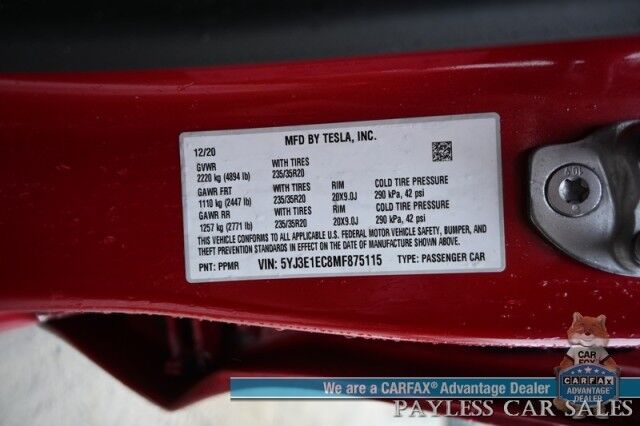 2021 Tesla Model 3 Performance / AWD / 450HP / Front & Rear Heated Leather Seats / Navigation / Fixed Glass Roof / Lane Departure & Blind Spot Alert / Autopilot / Bluetooth / Backup Camera / 315 Mile Range / 1-Owner Anchorage AK
