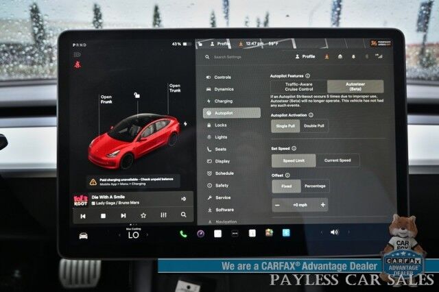 2021 Tesla Model 3 Performance / AWD / 450HP / Front & Rear Heated Leather Seats / Navigation / Fixed Glass Roof / Lane Departure & Blind Spot Alert / Autopilot / Bluetooth / Backup Camera / 315 Mile Range / 1-Owner Anchorage AK