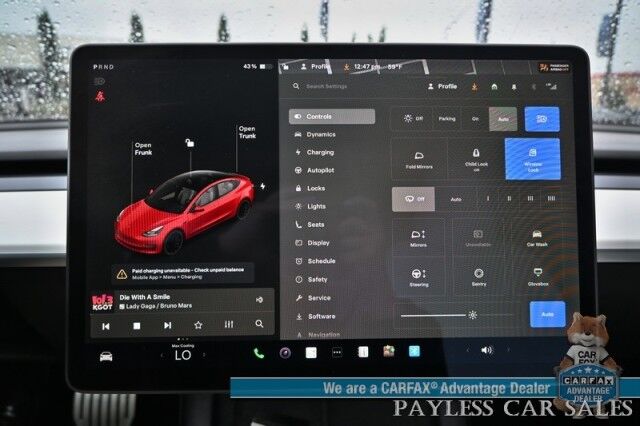 2021 Tesla Model 3 Performance / AWD / 450HP / Front & Rear Heated Leather Seats / Navigation / Fixed Glass Roof / Lane Departure & Blind Spot Alert / Autopilot / Bluetooth / Backup Camera / 315 Mile Range / 1-Owner Anchorage AK