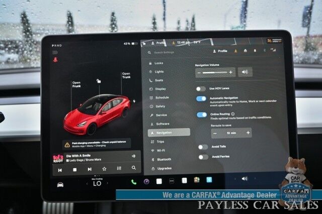 2021 Tesla Model 3 Performance / AWD / 450HP / Front & Rear Heated Leather Seats / Navigation / Fixed Glass Roof / Lane Departure & Blind Spot Alert / Autopilot / Bluetooth / Backup Camera / 315 Mile Range / 1-Owner Anchorage AK
