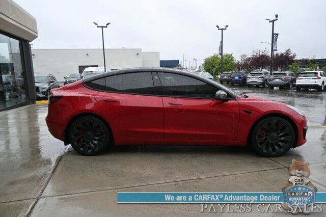 2021 Tesla Model 3 Performance / AWD / 450HP / Front & Rear Heated Leather Seats / Navigation / Fixed Glass Roof / Lane Departure & Blind Spot Alert / Autopilot / Bluetooth / Backup Camera / 315 Mile Range / 1-Owner Anchorage AK