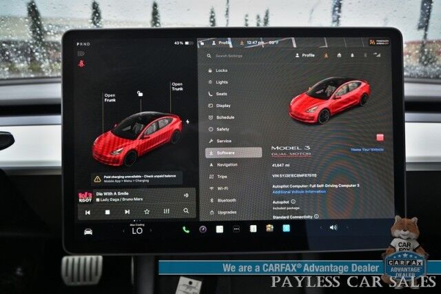 2021 Tesla Model 3 Performance / AWD / 450HP / Front & Rear Heated Leather Seats / Navigation / Fixed Glass Roof / Lane Departure & Blind Spot Alert / Autopilot / Bluetooth / Backup Camera / 315 Mile Range / 1-Owner Anchorage AK
