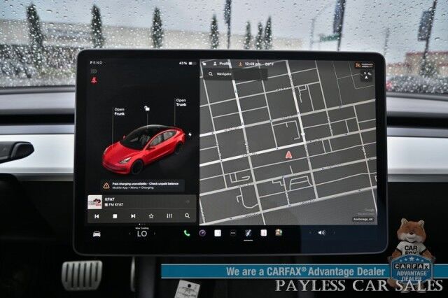 2021 Tesla Model 3 Performance / AWD / 450HP / Front & Rear Heated Leather Seats / Navigation / Fixed Glass Roof / Lane Departure & Blind Spot Alert / Autopilot / Bluetooth / Backup Camera / 315 Mile Range / 1-Owner Anchorage AK