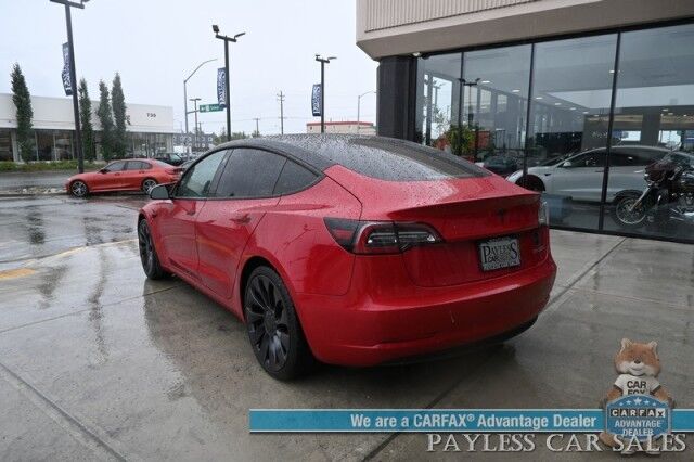 2021 Tesla Model 3 Performance / AWD / 450HP / Front & Rear Heated Leather Seats / Navigation / Fixed Glass Roof / Lane Departure & Blind Spot Alert / Autopilot / Bluetooth / Backup Camera / 315 Mile Range / 1-Owner Anchorage AK