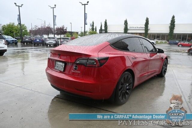 2021 Tesla Model 3 Performance / AWD / 450HP / Front & Rear Heated Leather Seats / Navigation / Fixed Glass Roof / Lane Departure & Blind Spot Alert / Autopilot / Bluetooth / Backup Camera / 315 Mile Range / 1-Owner Anchorage AK