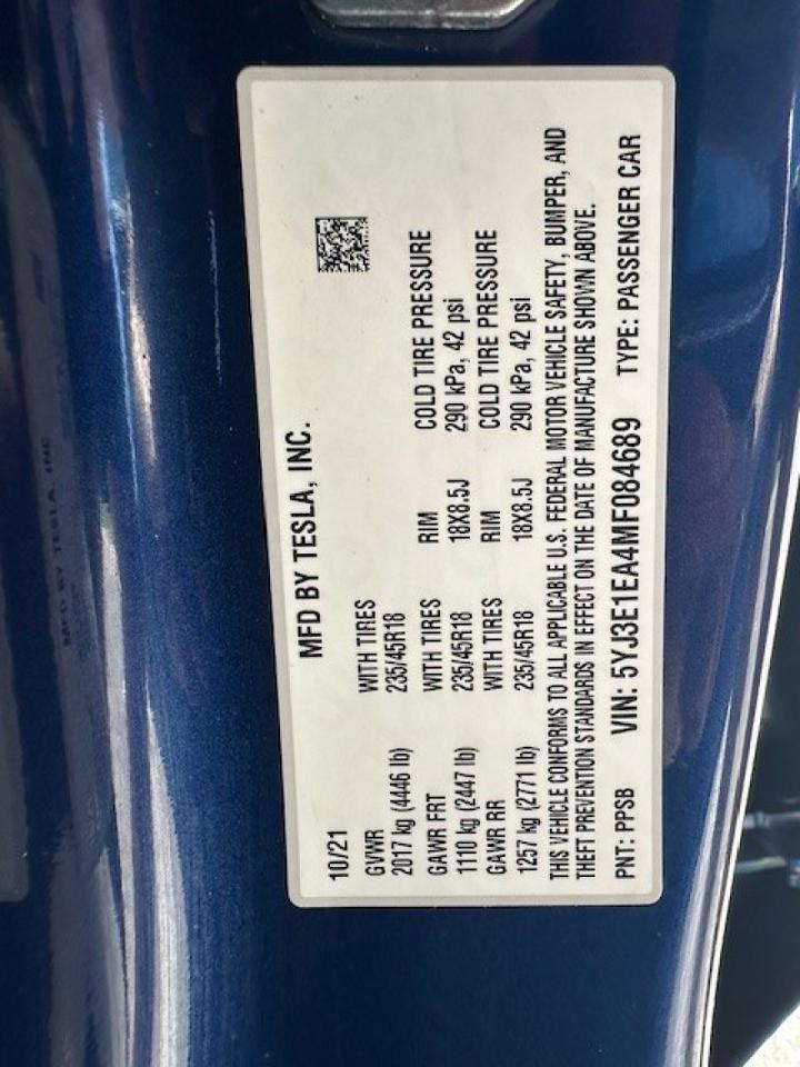 2021 Tesla Model 3 STANDARD RANGE PLUS LOADED COLD AC RUNS GREAT Sarasota FL