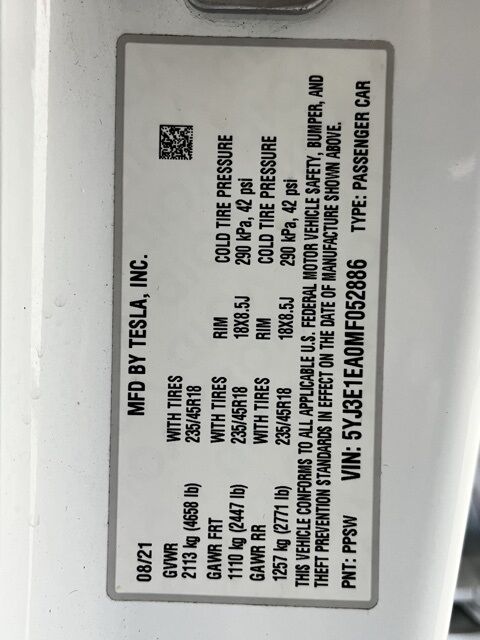 2021 Tesla Model 3 Standard Range Plus Carrollton TX