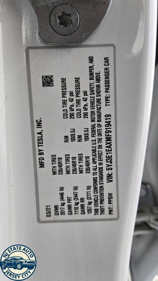 2021 Tesla Model 3 Standard Range Plus Jersey City NJ
