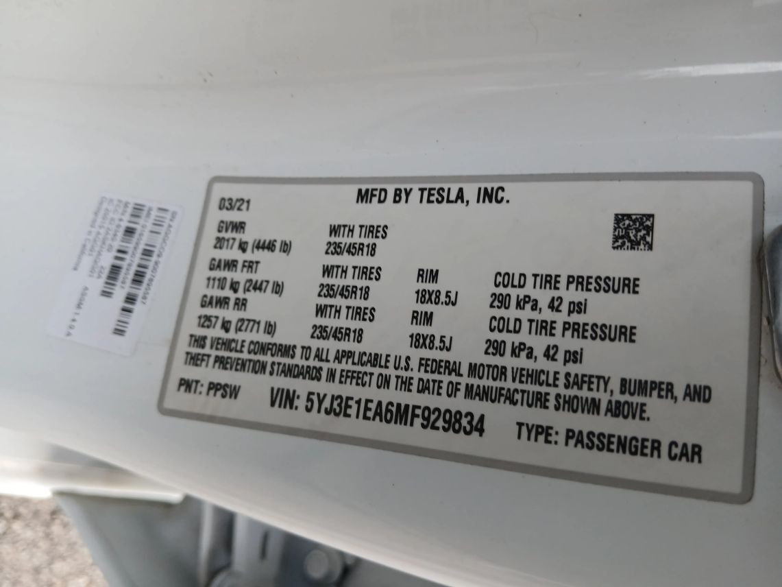 2021 Tesla Model 3 Standard Range Plus Sedan 4D Maitland FL