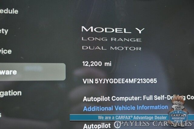 2021 Tesla Model Y Long Range / AWD / Front & Rear Heated Leather Seats / Heated Steering Wheel / NAV / Fixed Glass Roof / Lane Departure & Blind Spot Alert / Bluetooth / Backup Camera / 326 Mile Range / Only 12K Miles / 1-Owner Anchorage AK