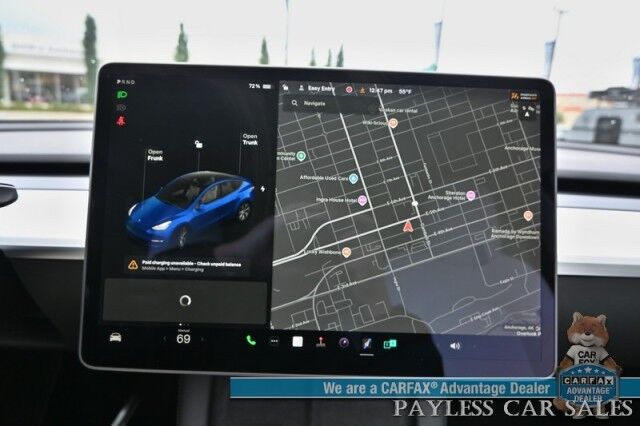 2021 Tesla Model Y Long Range / AWD / Front & Rear Heated Leather Seats / Heated Steering Wheel / NAV / Fixed Glass Roof / Lane Departure & Blind Spot Alert / Bluetooth / Backup Camera / 326 Mile Range / Only 12K Miles / 1-Owner Anchorage AK
