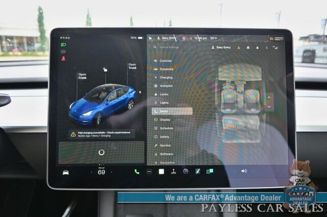 2021 Tesla Model Y Long Range / AWD / Front & Rear Heated Leather Seats / Heated Steering Wheel / NAV / Fixed Glass Roof / Lane Departure & Blind Spot Alert / Bluetooth / Backup Camera / 326 Mile Range / Only 12K Miles / 1-Owner Anchorage AK