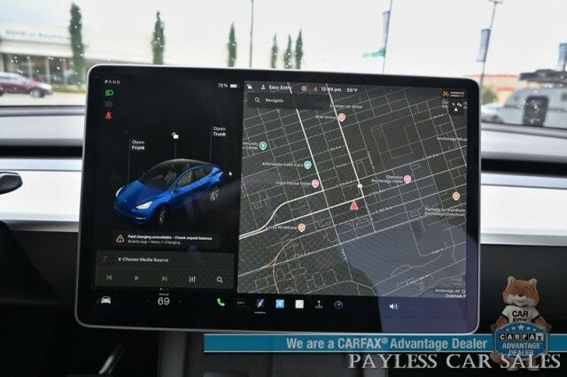 2021 Tesla Model Y Long Range / AWD / Front & Rear Heated Leather Seats / Heated Steering Wheel / NAV / Fixed Glass Roof / Lane Departure & Blind Spot Alert / Bluetooth / Backup Camera / 326 Mile Range / Only 12K Miles / 1-Owner Anchorage AK