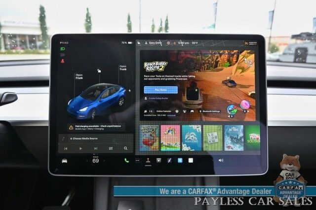 2021 Tesla Model Y Long Range / AWD / Front & Rear Heated Leather Seats / Heated Steering Wheel / NAV / Fixed Glass Roof / Lane Departure & Blind Spot Alert / Bluetooth / Backup Camera / 326 Mile Range / Only 12K Miles / 1-Owner Anchorage AK