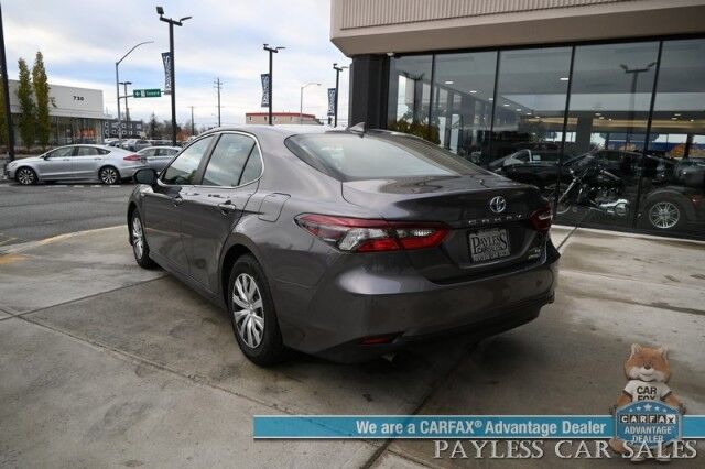 2021 Toyota Camry LE Hybrid / Automatic / Auto Start / Power Mirrors, Windows & Locks / Adaptive Cruise Control / Lane Departure & Forward Collision Alert / Bluetooth / Backup Camera / Keyless Entry & Start / LED Headlights / 53 MPG Anchorage AK 2021 Toyota Camry LE Hybrid / Automatic / Auto Start / Power Mirrors, Windows & Locks / Adaptive Cruise Control / Lane Departure & Forward Collision Alert / Bluetooth / Backup Camera / Keyless Entry & Start / LED Headlights / 53 MPG Anchorage AK