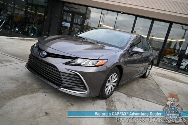 2021 Toyota Camry LE Hybrid / Automatic / Auto Start / Power Mirrors, Windows & Locks / Adaptive Cruise Control / Lane Departure & Forward Collision Alert / Bluetooth / Backup Camera / Keyless Entry & Start / LED Headlights / 53 MPG Anchorage AK 2021 Toyota Camry LE Hybrid / Automatic / Auto Start / Power Mirrors, Windows & Locks / Adaptive Cruise Control / Lane Departure & Forward Collision Alert / Bluetooth / Backup Camera / Keyless Entry & Start / LED Headlights / 53 MPG Anchorage AK