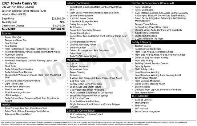 2021 Toyota Camry SE Raleigh NC