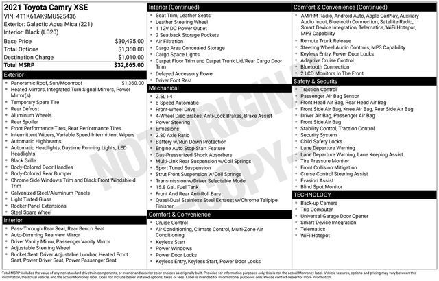 2021 Toyota Camry XSE Raleigh NC