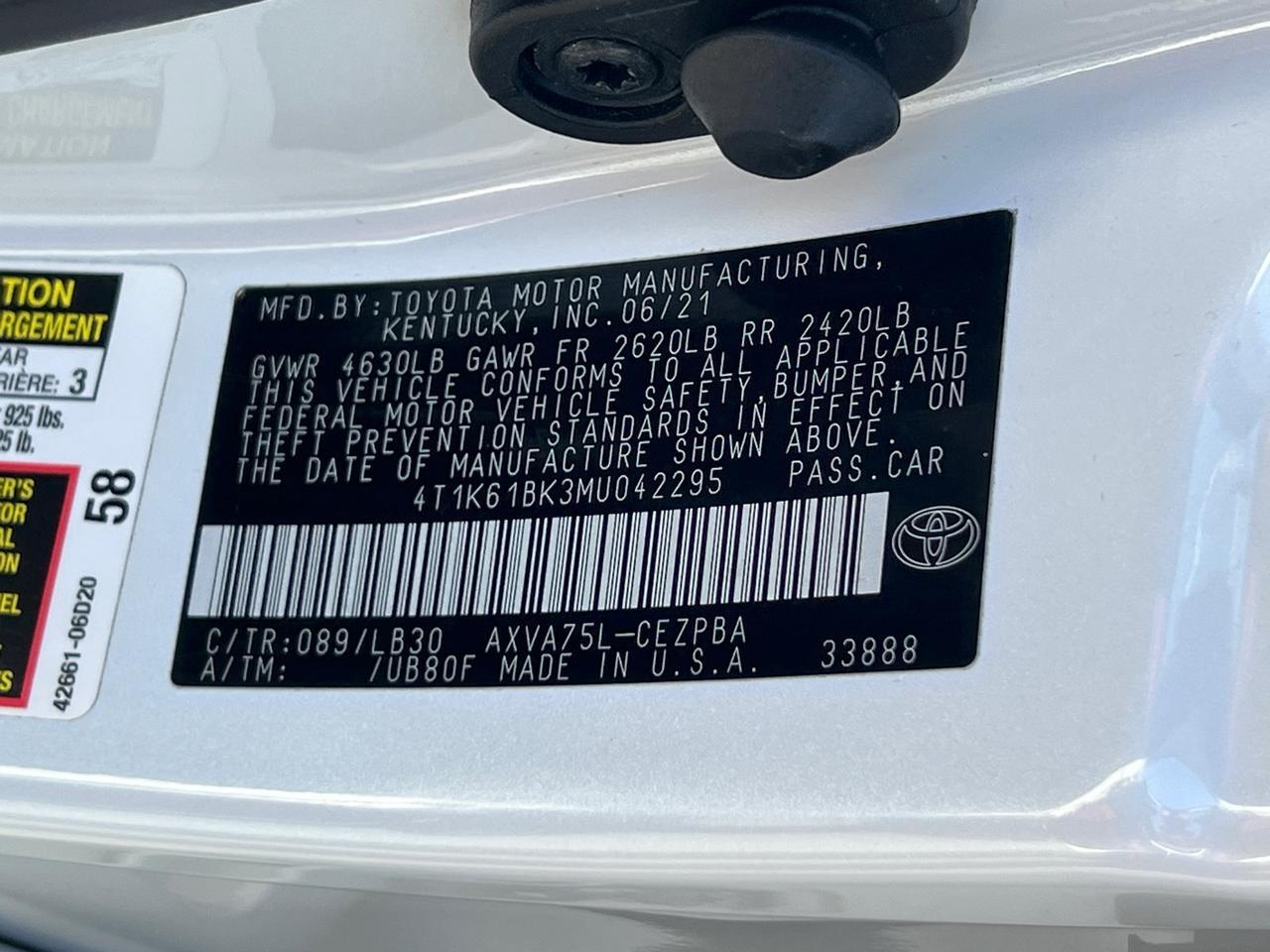 2021 Toyota Camry XSE Hagerstown MD