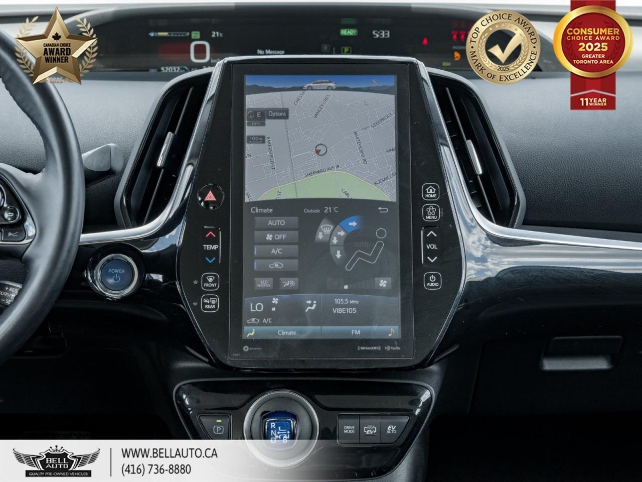 2021 Toyota Prius Prime HYBRID | NAVI | BACKUPCAM | NULUXE LEATHER | POWER SEAT | ONSTAR | NO ACCIDENT Toronto ON