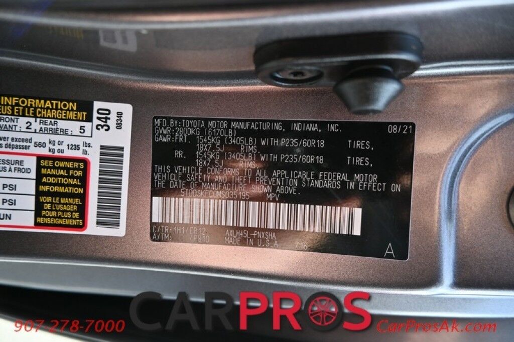 2021 Toyota Sienna XSE - 2.5L - Automatic - All Wheel Drive - Powered Heated Leather Seats - Backup Camera - Navigation - Push To Start - Keyless Entry - Bluetooth - Sunroof - 3rd Row Seating Anchorage AK