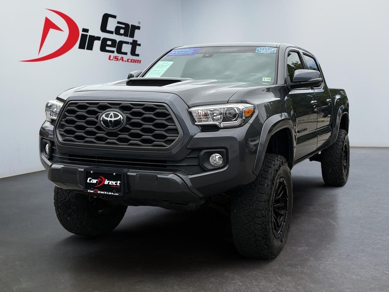 2021 Toyota Tacoma 4WD TRD Sport, LIFTED, CUSTOM BLACK FUEL WHEELS, TOW PACKAGE, LANE KEEP ASSIST, PRE-COLLISION ALERT, WIRELESS PHONE CHARGER, APPLE CARPLAY/ANDROID AUTO, NAVIGATION, LOW MILES, A TACOMA READY TO COME HOME WITH YOU!