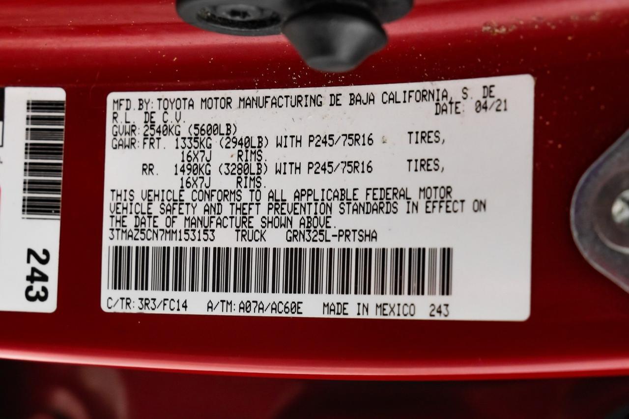 2021 Toyota Tacoma SR5 V6 DOUBLE CAB TOYOTA SAFETY SENSE LANE DEPARTURE PRE COLLISION SYSTEM REAR CAMERA Carrollton TX