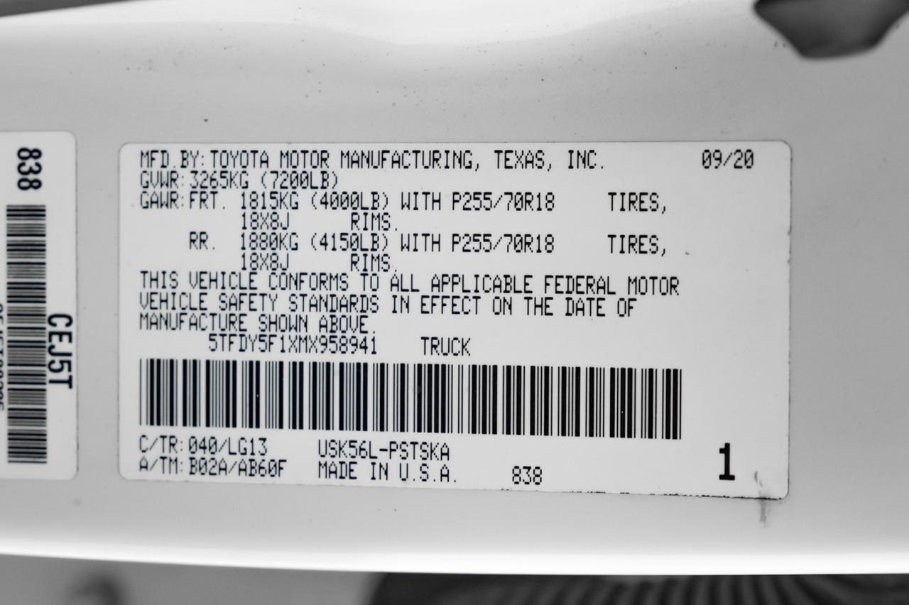 2021 Toyota Tundra SR5 CREWMAX 4WD 5.7L AUTOMATIC TSS OFF ROAD TOYOTA SAFETY SENSE REAR CAMERA POWER DRIVER SEAT Carrollton TX