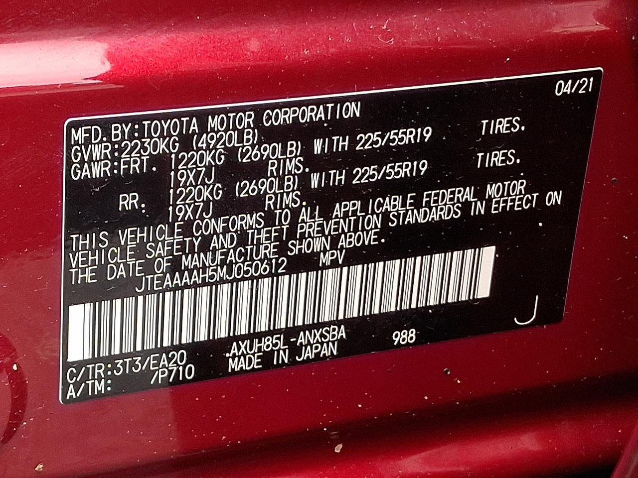 2021 Toyota Venza Limited Vineland NJ