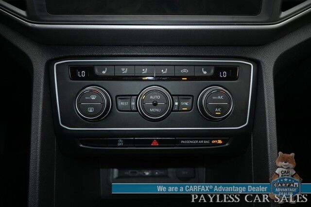 2021 Volkswagen Atlas SE / AWD / Autostart / Technology Pkg / Heated Leather Seats / Forward Collision & Blind Spot Alert / Apple CarPlay & Android Auto / Backup Camera / 3rd Row / Seats 7 / 22 MPG / Tow Pkg / 1-Owner Anchorage AK