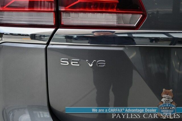 2021 Volkswagen Atlas SE / AWD / Autostart / Technology Pkg / Heated Leather Seats / Forward Collision & Blind Spot Alert / Apple CarPlay & Android Auto / Backup Camera / 3rd Row / Seats 7 / 22 MPG / Tow Pkg / 1-Owner Anchorage AK