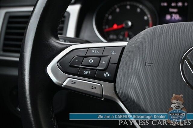 2021 Volkswagen Atlas SE / AWD / Autostart / Technology Pkg / Heated Leather Seats / Forward Collision & Blind Spot Alert / Apple CarPlay & Android Auto / Backup Camera / 3rd Row / Seats 7 / 22 MPG / Tow Pkg / 1-Owner Anchorage AK