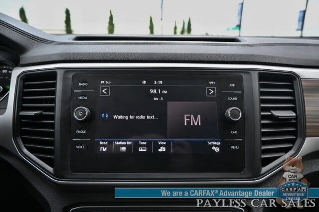 2021 Volkswagen Atlas SE / AWD / Autostart / Technology Pkg / Heated Leather Seats / Forward Collision & Blind Spot Alert / Apple CarPlay & Android Auto / Backup Camera / 3rd Row / Seats 7 / 22 MPG / Tow Pkg / 1-Owner Anchorage AK