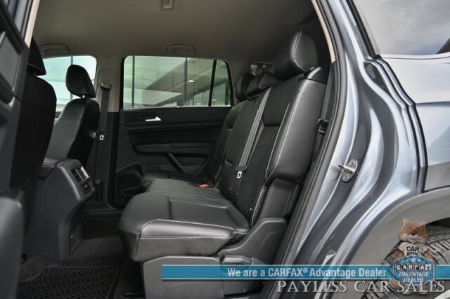 2021 Volkswagen Atlas SE / AWD / Autostart / Technology Pkg / Heated Leather Seats / Forward Collision & Blind Spot Alert / Apple CarPlay & Android Auto / Backup Camera / 3rd Row / Seats 7 / 22 MPG / Tow Pkg / 1-Owner Anchorage AK