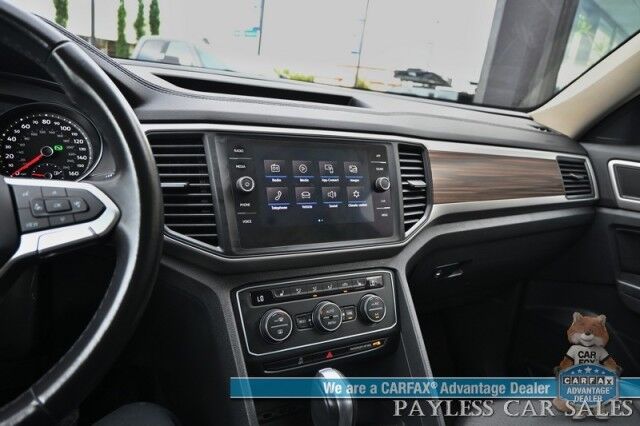 2021 Volkswagen Atlas SE / AWD / Autostart / Technology Pkg / Heated Leather Seats / Forward Collision & Blind Spot Alert / Apple CarPlay & Android Auto / Backup Camera / 3rd Row / Seats 7 / 22 MPG / Tow Pkg / 1-Owner Anchorage AK