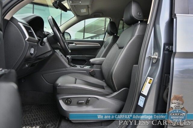 2021 Volkswagen Atlas SE / AWD / Autostart / Technology Pkg / Heated Leather Seats / Forward Collision & Blind Spot Alert / Apple CarPlay & Android Auto / Backup Camera / 3rd Row / Seats 7 / 22 MPG / Tow Pkg / 1-Owner Anchorage AK