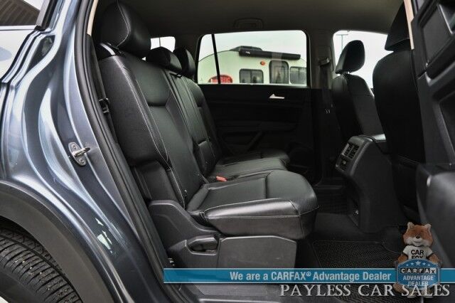 2021 Volkswagen Atlas SE / AWD / Autostart / Technology Pkg / Heated Leather Seats / Forward Collision & Blind Spot Alert / Apple CarPlay & Android Auto / Backup Camera / 3rd Row / Seats 7 / 22 MPG / Tow Pkg / 1-Owner Anchorage AK