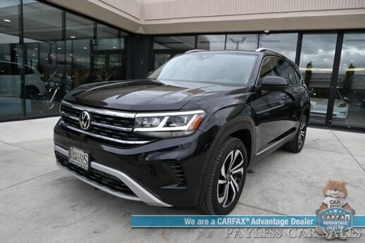 2021 Volkswagen Atlas SEL Premium / 3.6L V6 / AWD / Auto Start / Heated & Cooled Leather Seats / Heated Steering / Panoramic Sunroof / NAV / Fender Audio / Apple CarPlay & Android Auto / 360 Cam / 3rd Row / Tow Pkg / 1-Owner Anchorage AK