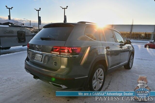 2021 Volkswagen Atlas SEL Premium / AWD / Auto Start / Power & Heated Leather Seats / Heated Steering Wheels / Panoramic Sunroof / Adaptive Cruise & Blind Spot / Apple CarPlay & Android Auto / 3rd Row / Seats 6 / Tow Pkg Anchorage AK