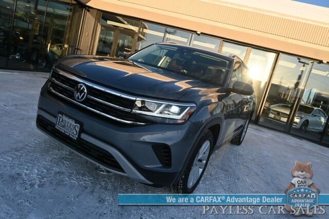 2021 Volkswagen Atlas SEL Premium / AWD / Auto Start / Power & Heated Leather Seats / Heated Steering Wheels / Panoramic Sunroof / Adaptive Cruise & Blind Spot / Apple CarPlay & Android Auto / 3rd Row / Seats 6 / Tow Pkg Anchorage AK