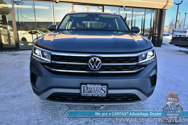 2021 Volkswagen Atlas SEL Premium / AWD / Auto Start / Power & Heated Leather Seats / Heated Steering Wheels / Panoramic Sunroof / Adaptive Cruise & Blind Spot / Apple CarPlay & Android Auto / 3rd Row / Seats 6 / Tow Pkg Anchorage AK
