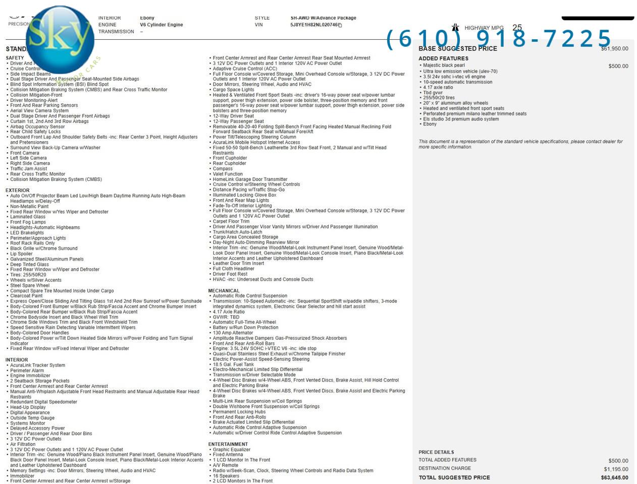 2022 Acura MDX w/Advance Package