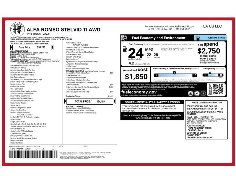 2022 Alfa Romeo Stelvio Ti AWD Arlington VA